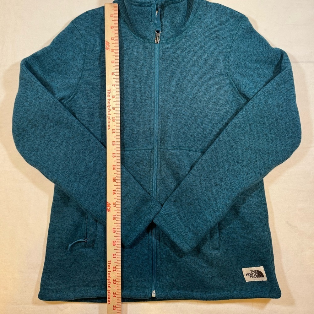 The North Face Women’s Like-New Heather Dark Teal Blue Full-Zip Jacket - Picture 6 of 9